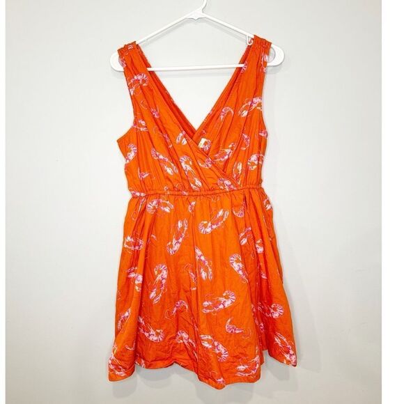 Anthropologie Maeve flirty wrap mini dress lobster - Picture 3 of 6